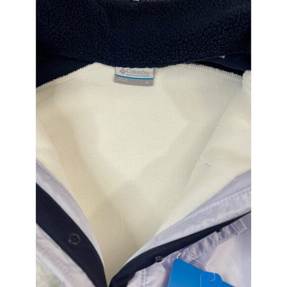 Columbia NWT Women's Long Sleeve Cropped Fleece Pullover, XL, Navy/White - Picture 11 of 16